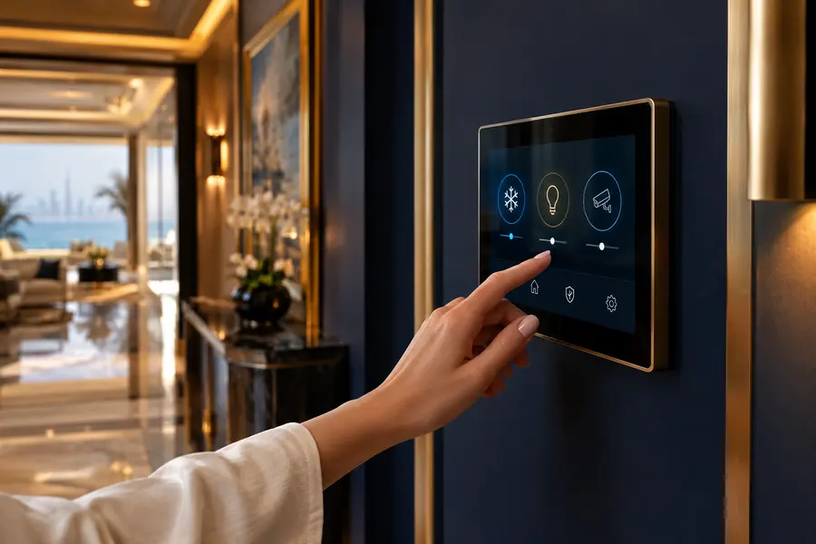 Smart home control panel for climate, lighting and security
